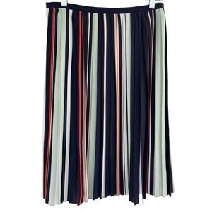 Rebecca Minkoff Madeline Pleated Skirt Striped A-Line Size 10 NWT $228